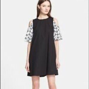 Tanya Taylor Kathy Cold Shoulder Dress solid  black